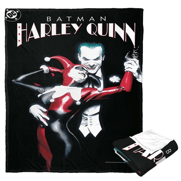 Warner Bros DC Batman Mad Love Cover Kids Silk Touch Throw Blanket