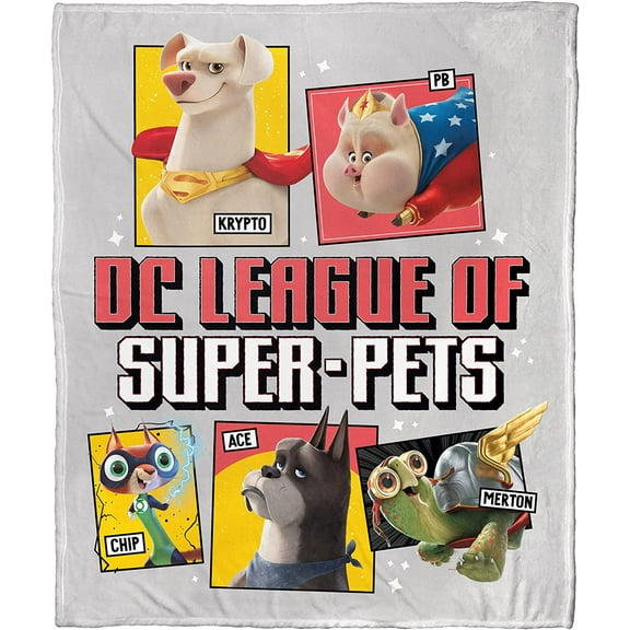 Warner Bros DC Superpets Unite Kids Silk Touch Throw Blanket