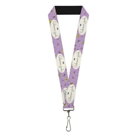 Warner Bros. Entertainment Inc. Lanyard, Gilmore Girls Title Logo and Flower Petals Lavender, Elastic