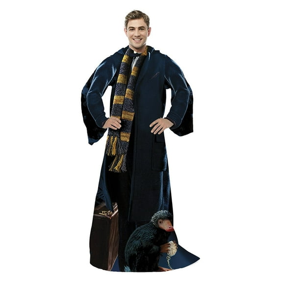 Warner Bros Fantastic Beasts Comfy Throw, Adult Size, Newt, 100% Polyester, 1 Each