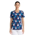 thumbnail image 1 of Warner Bros. Frosty The Snowman Too Cool For Yule Women's V-Neck Print Scrub Top, Sizes XS-3XL, 1 of 6