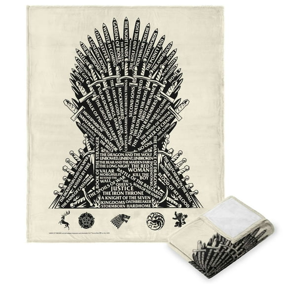 Warner Bros Game Of Thrones Throne Of Words Kids Silk Touch Throw Blanket