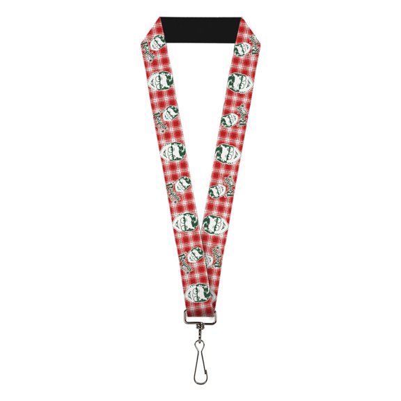 Warner Bros. Holiday Movies Lanyard, A Christmas Story Ralphie Smiling Face Plaid Red White Green, Elastic