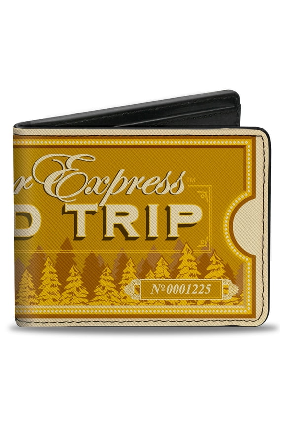 Warner Bros. Holiday Movies Wallet, Bifold, The Polar Express Round Trip Train Ticket Golds, Vegan Leather
