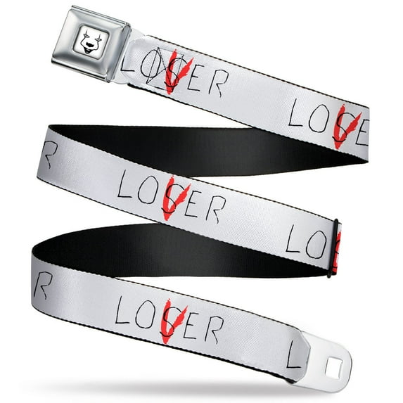Warner Bros. Horror Movies Belt, Seatbelt Buckle Belt, It Chapter Two Loser Lover Quote, 32 to 52 Inches
