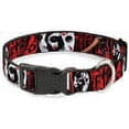 thumbnail image 1 of Warner Bros. Horror Movies Pet Collar, Dog Collar Plastic Buckle, Friday the 13th Jason Mask Axe Blood Splatter Black Red, 16 to 23 Inches 1.5 Inch Wide, 1 of 6