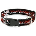 thumbnail image 1 of Warner Bros. Horror Movies Pet Collar, Dog Collar Plastic Buckle, Friday the 13th Jason Voorhies Mask Text Black Red White, 11 to 16.5 Inches 1.0 Inch Wide, 1 of 7