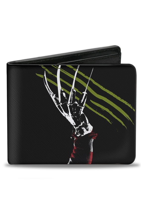 Warner Bros. Horror Movies Wallet, Bifold, A Nightmare on Elm Street Freddys Hand Scratching Logo, Vegan Leather