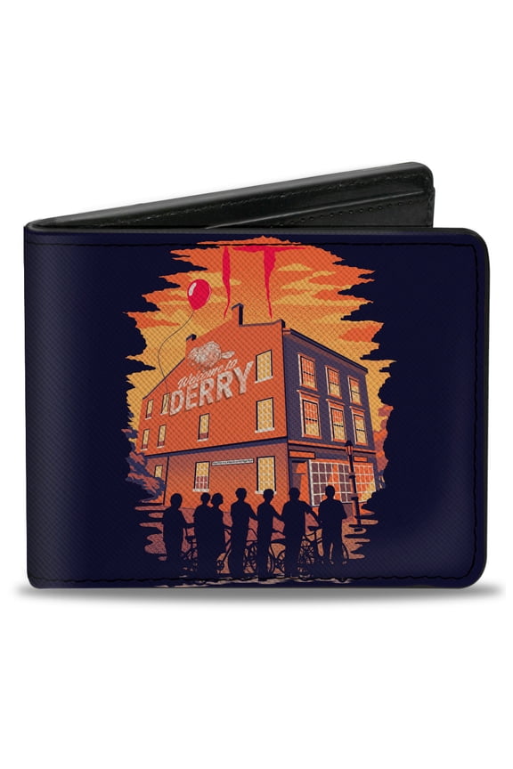 Warner Bros. Horror Movies Wallet, Bifold, It Welcome to Derry Vintage Movie Poster, Vegan Leather