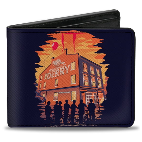 Warner Bros. Horror Movies Wallet, Bifold, It Welcome to Derry Vintage Movie Poster, Vegan Leather