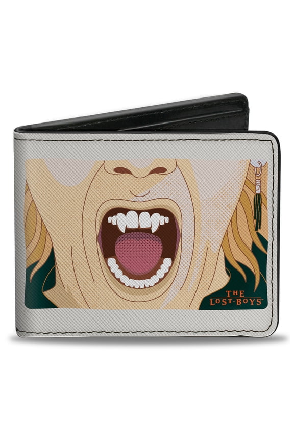 Warner Bros. Horror Movies Wallet, Bifold, The Lost Boys David Fangs Character Close Up and Title Logo, Vegan Leather