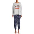 thumbnail image 1 of Warner Bros. Long Sleeve Round Neck Graphic Print Pajamas (Women's or Women's Plus) 2 Piece Set, 1 of 5