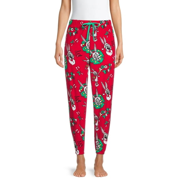 Warner Bros. Looney Tunes Bugs Bunny Women's and Women's Plus License Plush Pant Brilliant Red size 3X