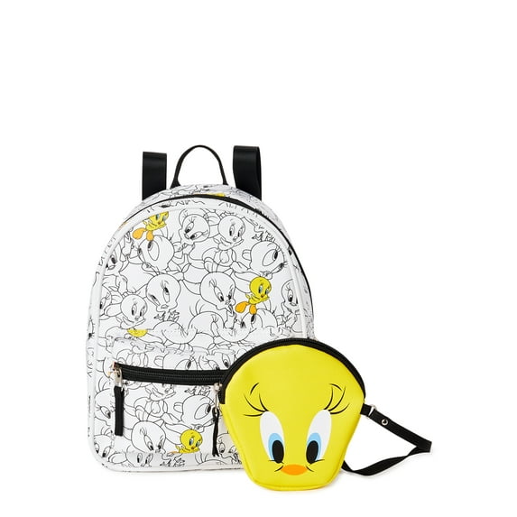 Warner Bros. Looney Tunes Totally Tweety Bird Women's White 10.5" Mini Backpack 2-Piece Set