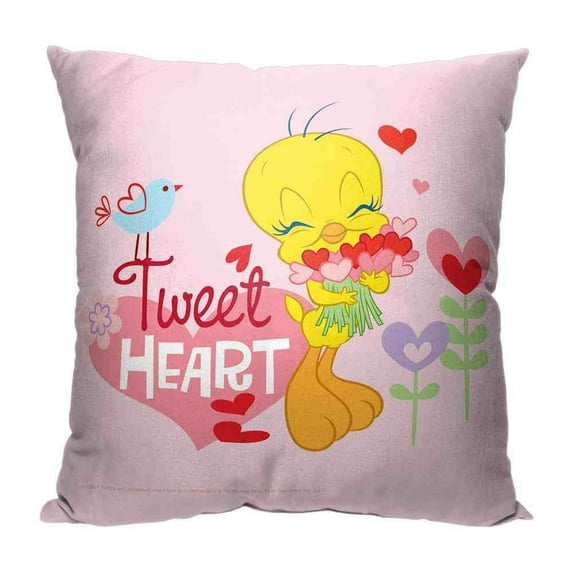 Warner Bros Looney Tunes Tweet Heart Kids Printed Throw Pillow