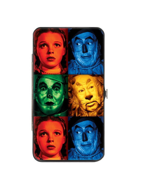 Warner Bros. Movies Wallet, Hinged, The Wizard of Oz Character Pose Blocks Multi Color, Vegan Leather