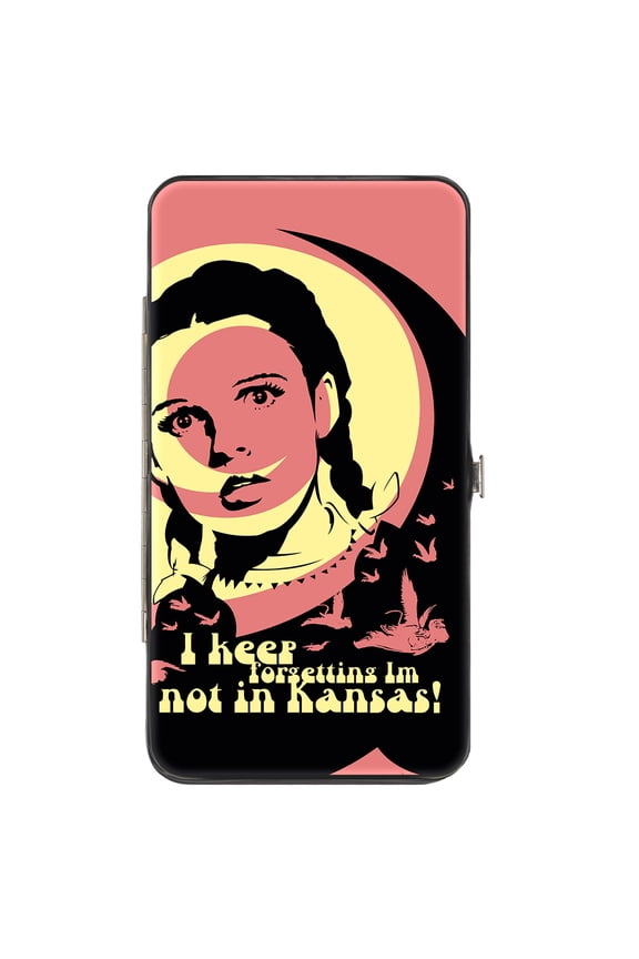 Warner Bros. Movies Wallet, Hinged, Wizard of Oz Dorothy and Flying Monkeys Not in Kansas Quote, Vegan Leather