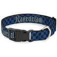 thumbnail image 1 of Warner Bros. Pet Collar, Dog Collar Plastic Buckle, Harry Potter Ravenclaw Checker Blues Grays, 13 to 17 Inches 1.5 Inch Wide, 1 of 8