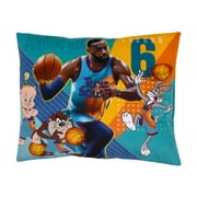 Warner Bros. Space Jam Plush Blue and Orange Decorative Toddler Pillow, Boy, Rectangle, 1 Count