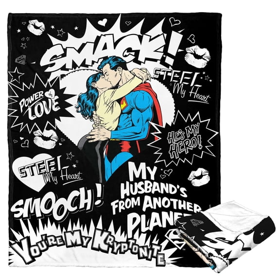 Warner Bros Superman Many Kisses Kids Silk Touch Throw Blanket