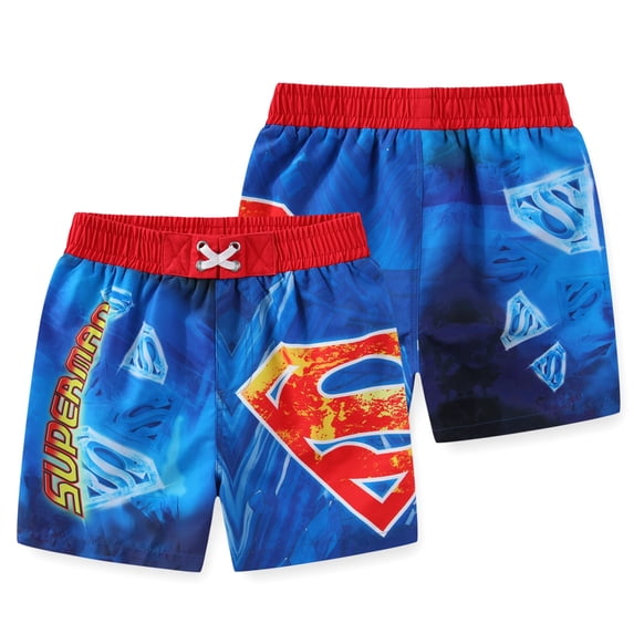 Warner Bros. Superman UPF 50+ Swim Trunks Shorts Bathing Suit (Boys), Sizes 4-12