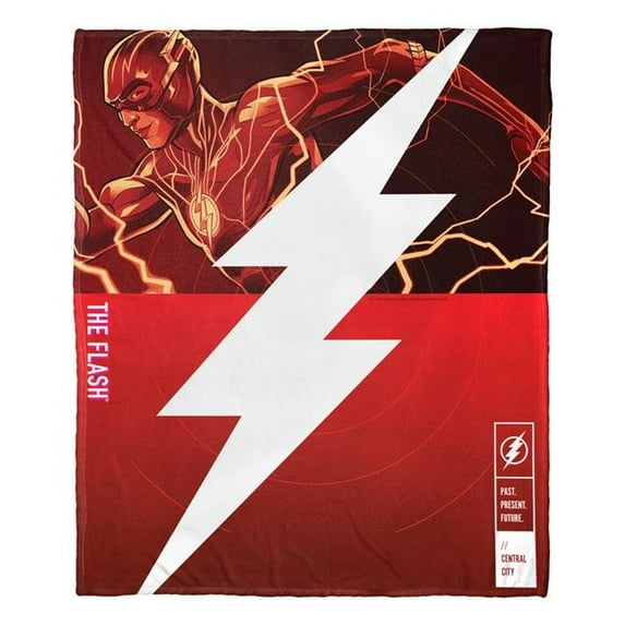 The Northwest 1TFL-23600-0045-OOF 50 x 60 in. Warner Bros. the Flash Lightening Strike Silk Touch Throw Blanket