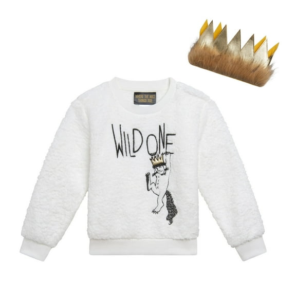 Warner Bros. Where the Wild Things Are Max Cozy Sherpa Sweatshirt and Felt Faux Fur Crown Toddler to Little Kid