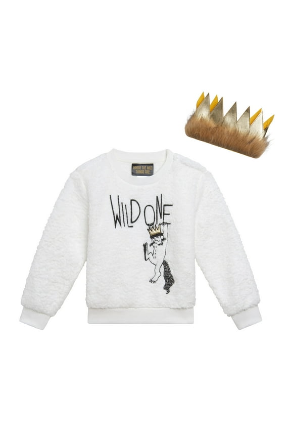 Where the Wild Things Are Max Cozy Sherpa Sweatshirt and Felt Faux Fur Crown Toddler to Little Kid