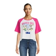 Warner Bros.Women s Cropped Graphic Tee with Short Raglan Sleeves, Sizes XS-XXL