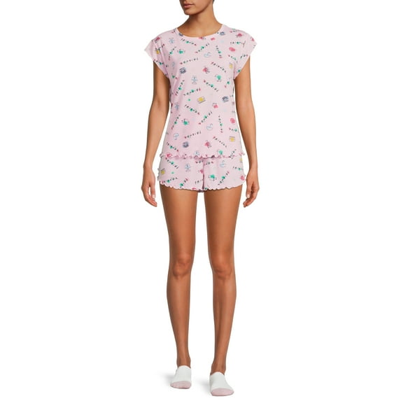 Warner Bros. Women's Friends Top and Shorts Pajama Set, 3-Piece