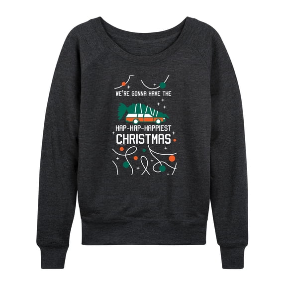 Warner Bros. - Women's Lightweight French Terry Wide Neck Long Sleeve Graphic Shirt