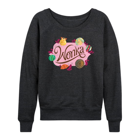 Warner Bros. - Women's Lightweight French Terry Wide Neck Long Sleeve Graphic Shirt