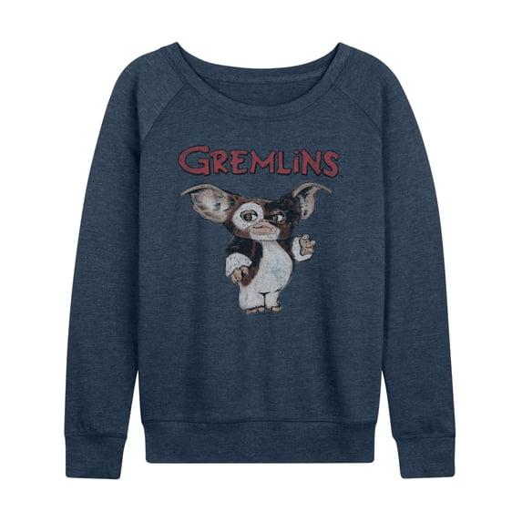 Warner Bros. - Women's Lightweight French Terry Wide Neck Long Sleeve Graphic Shirt