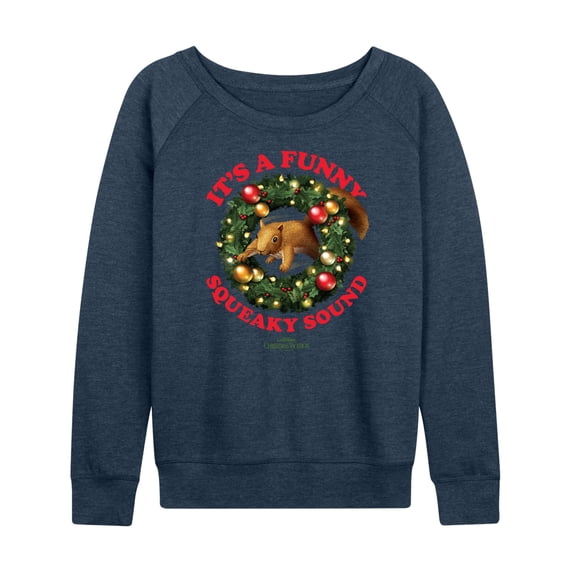 Warner Bros. - Women's Lightweight French Terry Wide Neck Long Sleeve Graphic Shirt