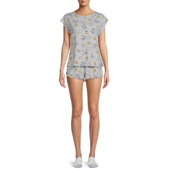 Warner Bros. Women's and Women's Plus Tom and Jerry Top and Shorts Pajama Set, 3-Piece