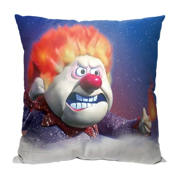 Warner Bros Year Without A Santa Claus Flaming Hot Head Kids Printed Throw Pillow, 18 x 18 inches