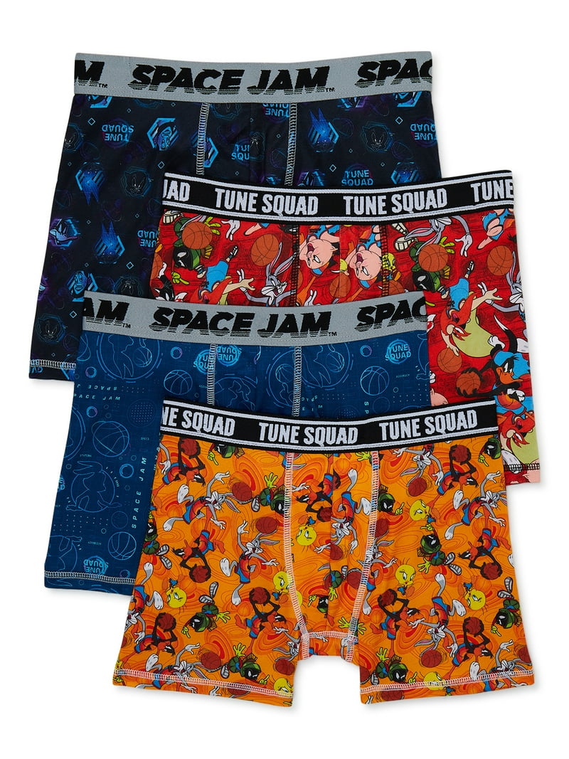 Warner Brothers Boys Space Jam Boxer Briefs, 4-Pack, Sizes 4