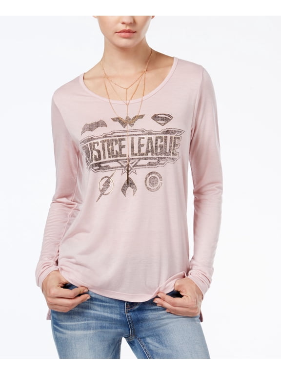 Warner Brothers Juniors Justice League Graphic Top Blush Large Womens