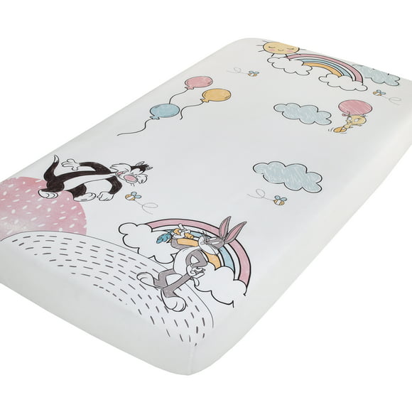 Warner Brothers Looney Tunes Best Buds Photo-Op Fitted Crib Sheet