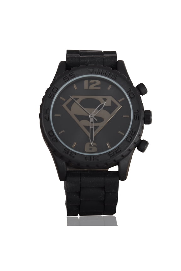DC Comics Superman Watch Black On Black "S" Shield – SUP9113WM