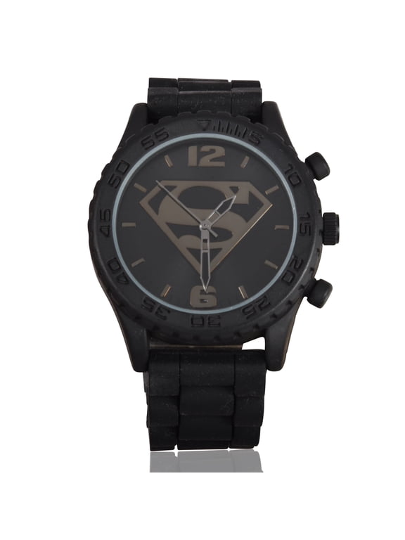 DC Comics Superman Watch Black On Black "S" Shield SUP9113WM
