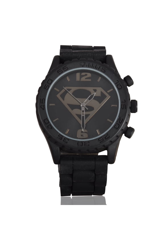 DC Comics Superman Watch Black On Black "S" Shield SUP9113WM