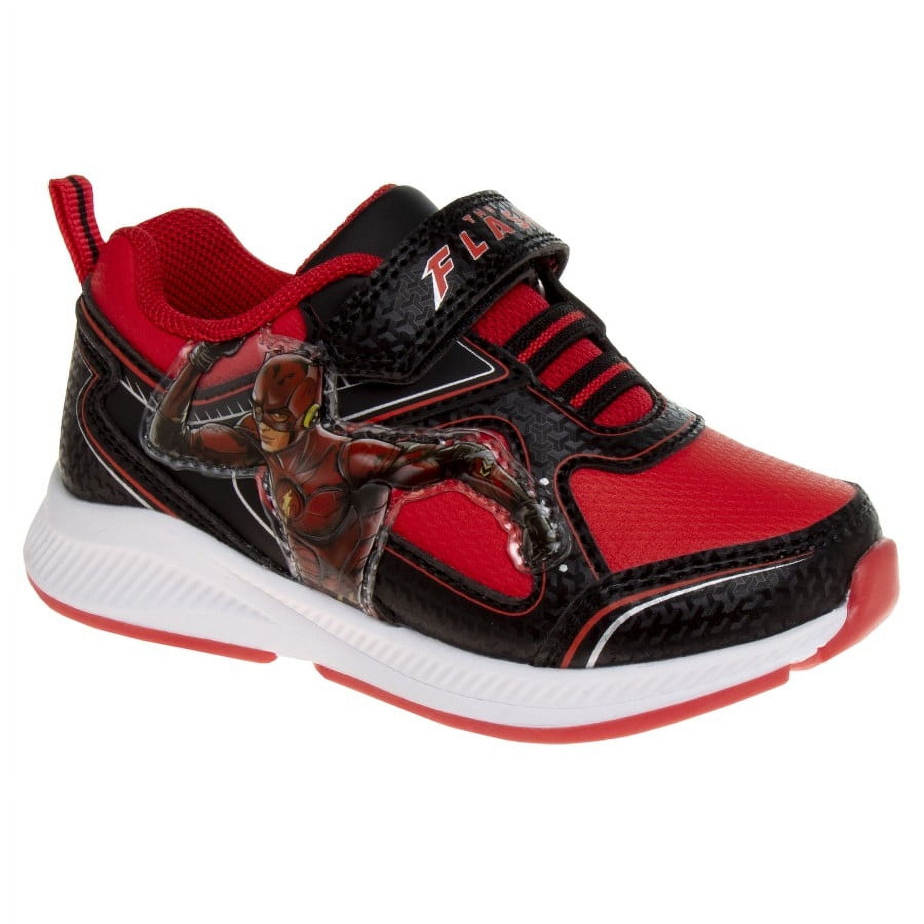 Warner Brothers The Flash Boys Hook and Loop Light Up Sneakers. Toddler Little Kids Black Red 12. Walmart