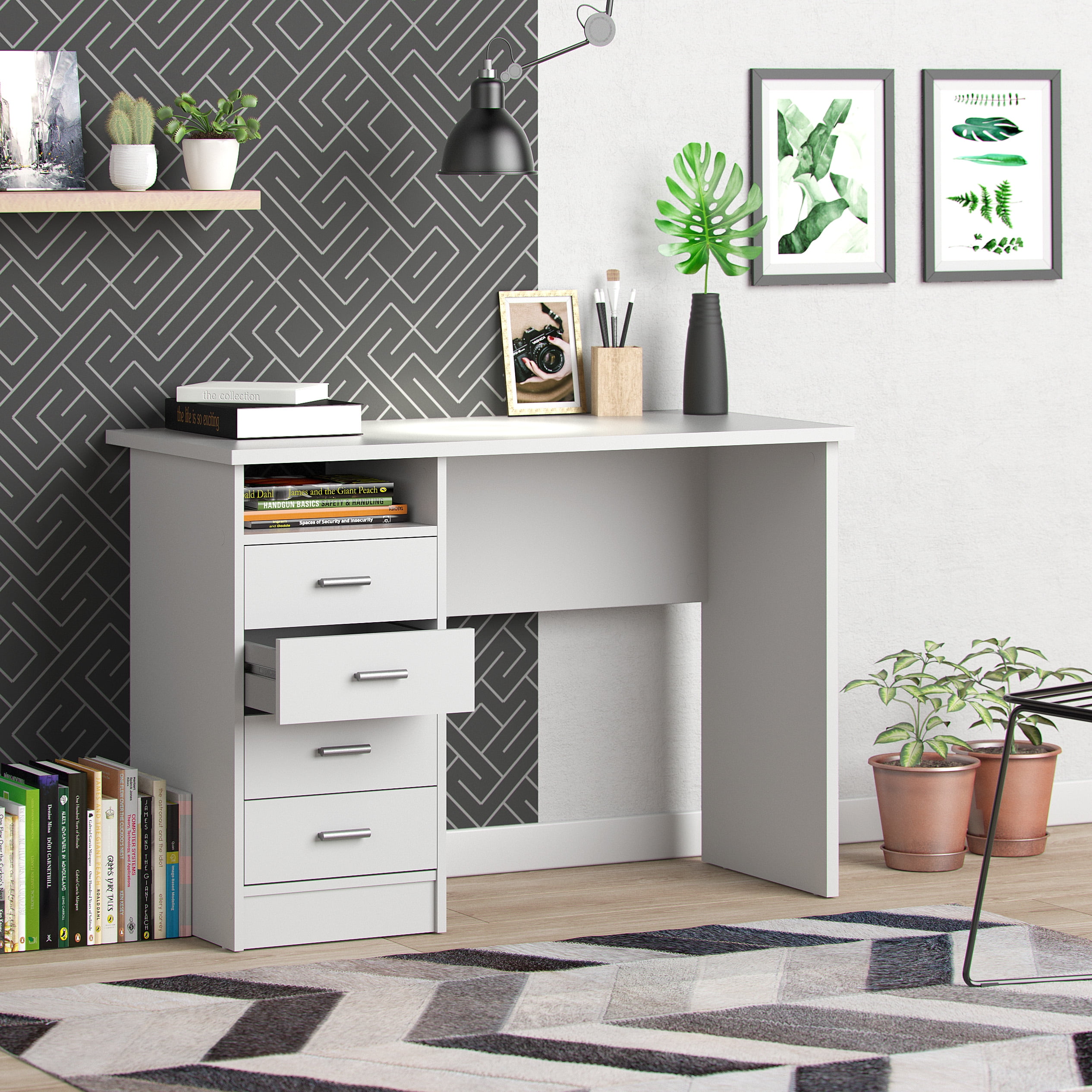 Tvilum warner desk with 2024 4 drawers stores