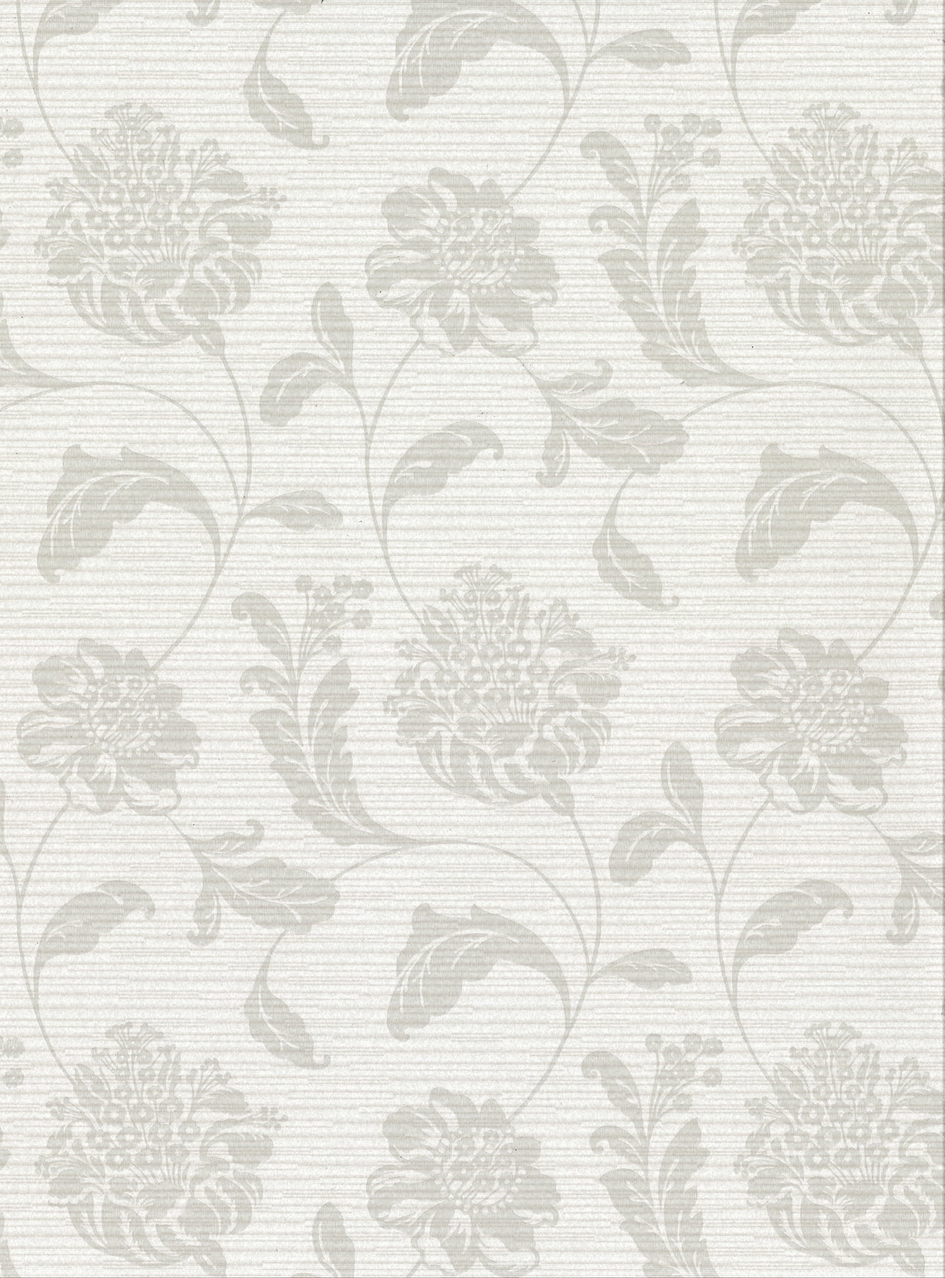 Warner Holiday Light Grey Jacobean Wallpaper