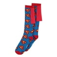 thumbnail image 1 of Warner Knee High Socks Superman Caped new Official Mens Blue Uk Size 6-9, 1 of 2