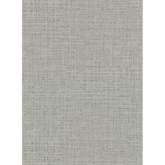Warner Montgomery Pewter Faux Grasscloth Wallpaper, 27-in by 27-ft, 60.8 sq. ft