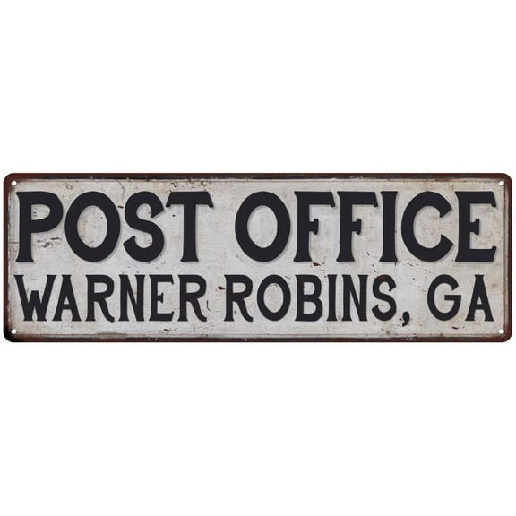 Warner Robins, Ga Post Office Metal Sign Vintage 8x24 108240011461