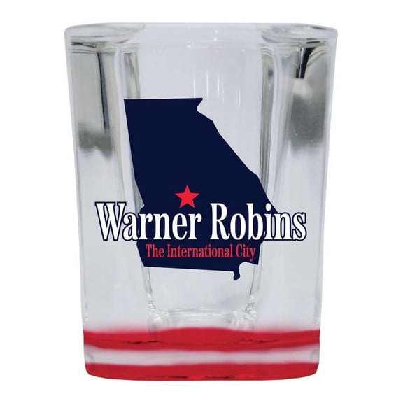 Warner Robins Georgia Design A Souvenir 2 oz Square Shot Glass Red