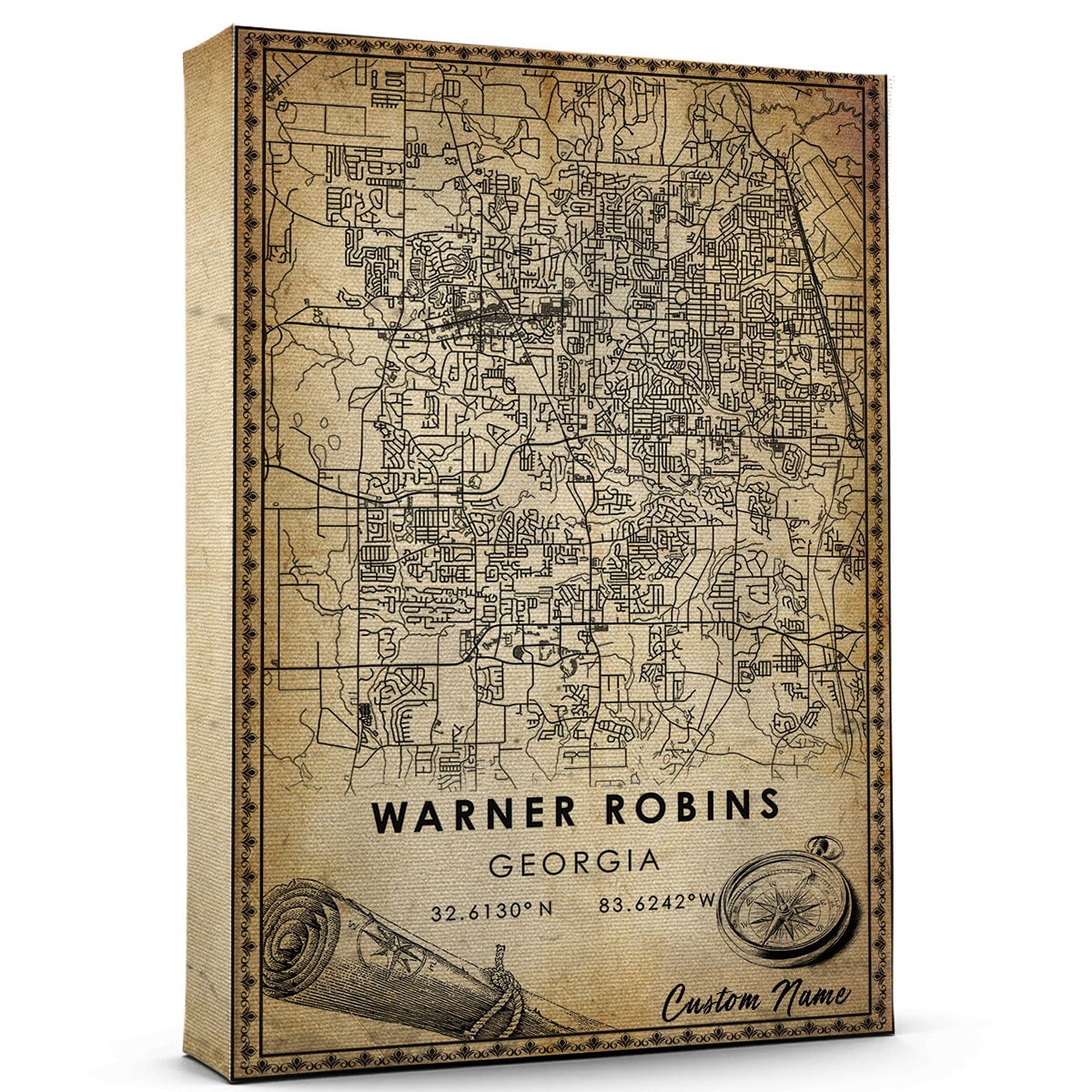 Warner Robins Map Poster, Georgia Map Art Poster, Canvas, Warner Robins ...